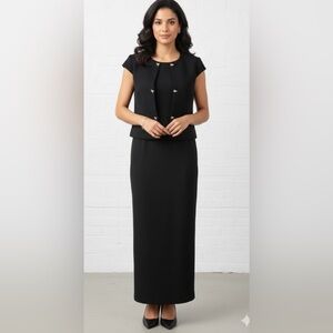 Patra Classic Black Dress with vest